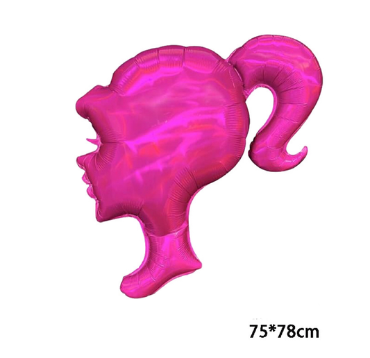 Barbie Girl Head Shaped Foil Balloon - Live Shopping Tours