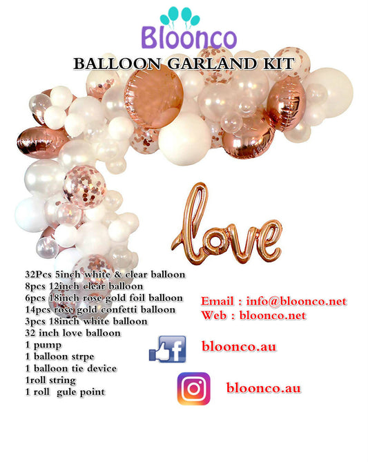 Rose Gold and White Balloon Garland - Live Shopping Tours