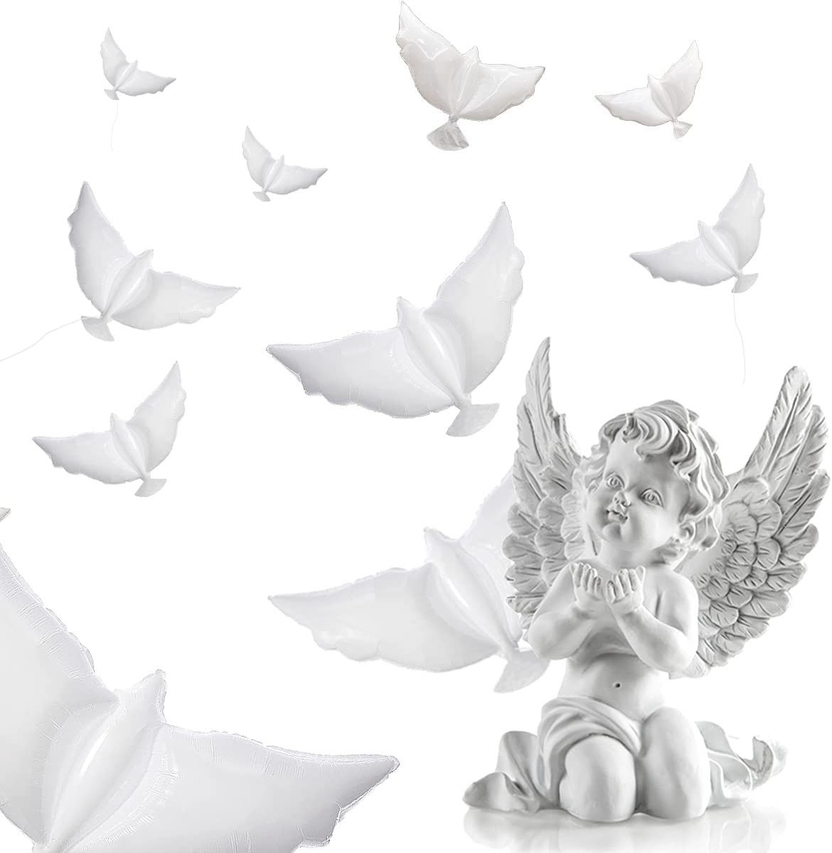 WHITE DOVE BALLOON Pack of 5 - Live Shopping Tours