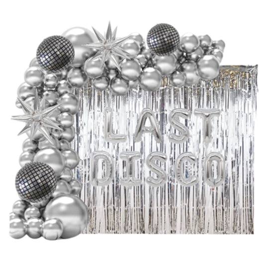 LAST DISCO SILVER BALLOON GARLAND KIT Pack of 319 - Live Shopping Tours