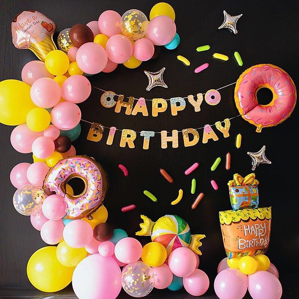Donut and Ice Cream Birthday Balloon Garland - Live Shopping Tours