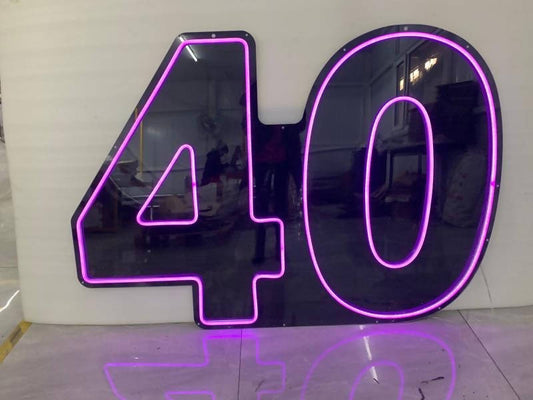 40th neon sign HIRE - Live Shopping Tours