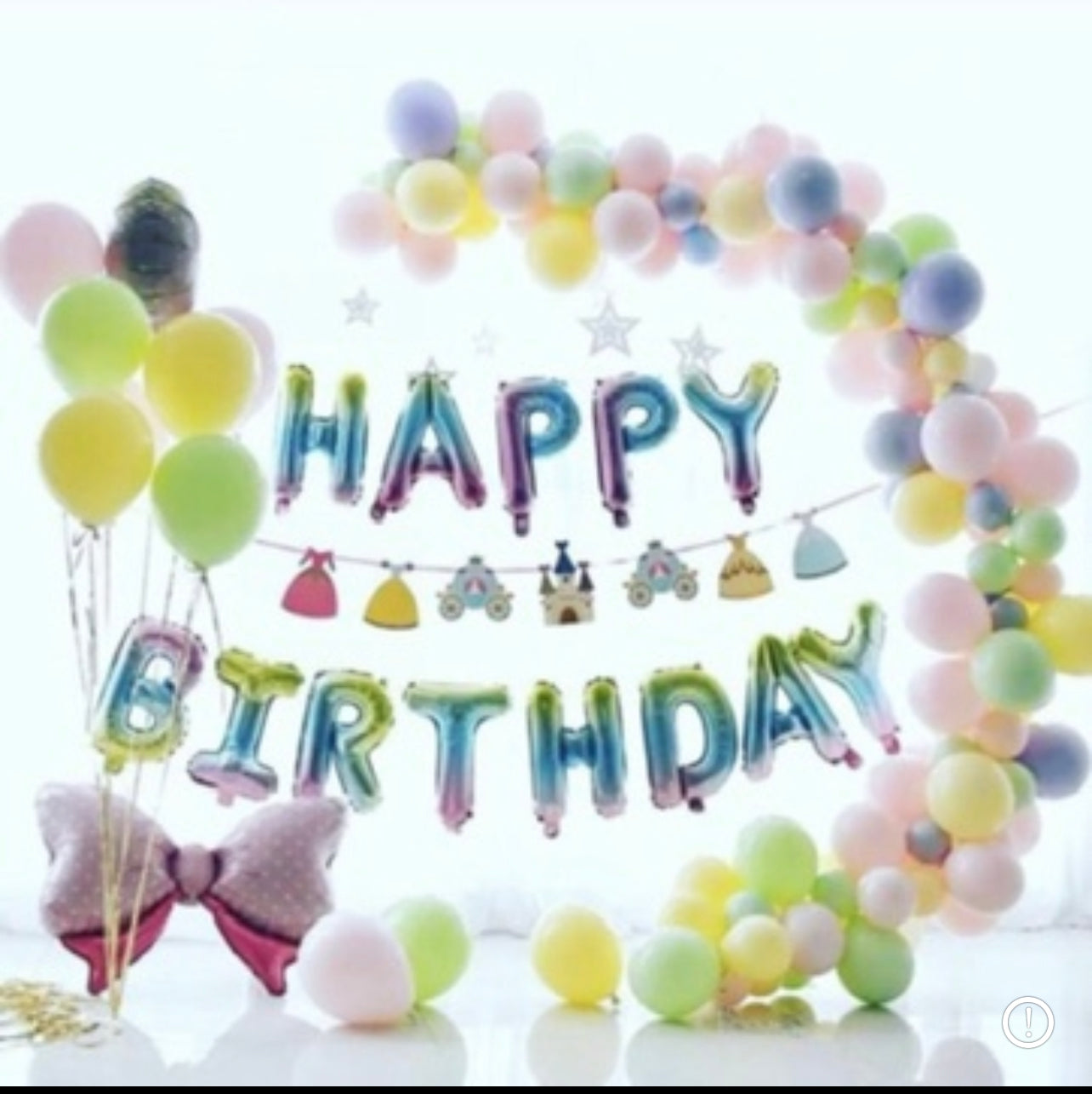 Pastel Color Happy Birthday Balloon Garland - Live Shopping Tours