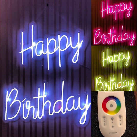 Happy birthday neon sign hire - Live Shopping Tours